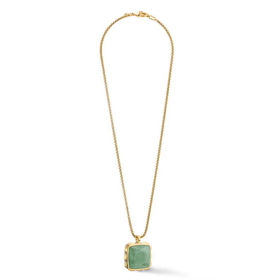 Amulet Spikes Square Aventurine Necklace