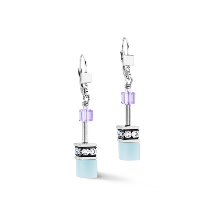 GeoCUBE® Iconic Aqua-Lilac Earrings