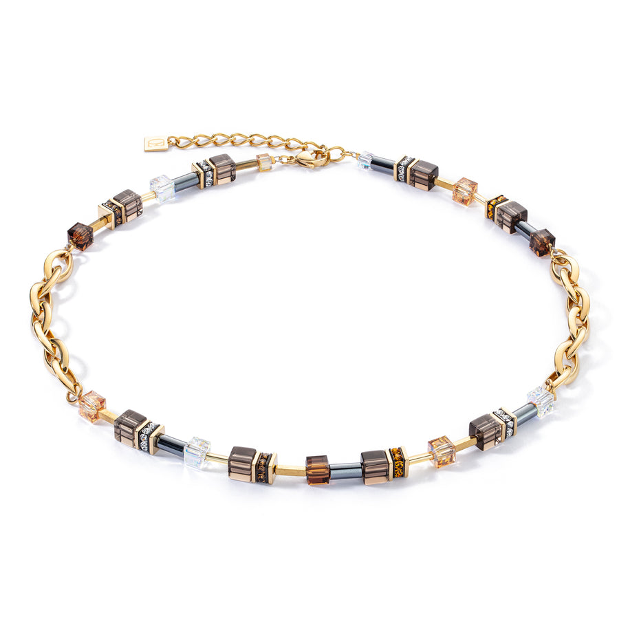 GeoCUBE® Chunky Chain Gold Brown Necklace