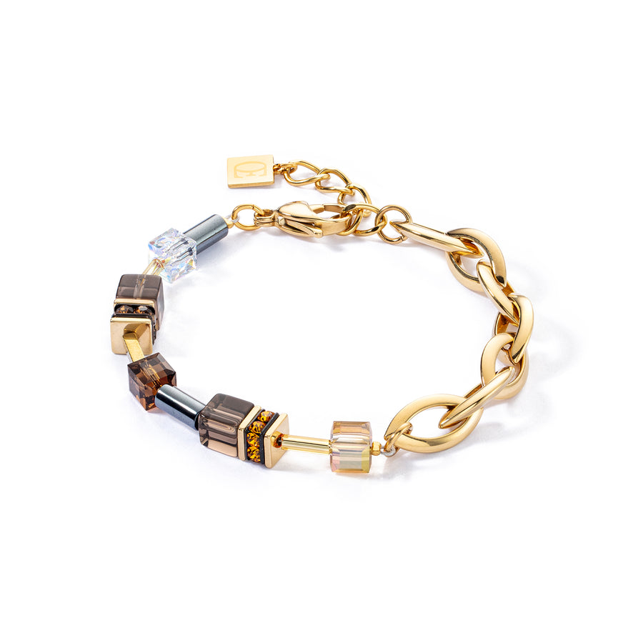 GeoCUBE® Chunky Chain Gold-Brown Bracelet