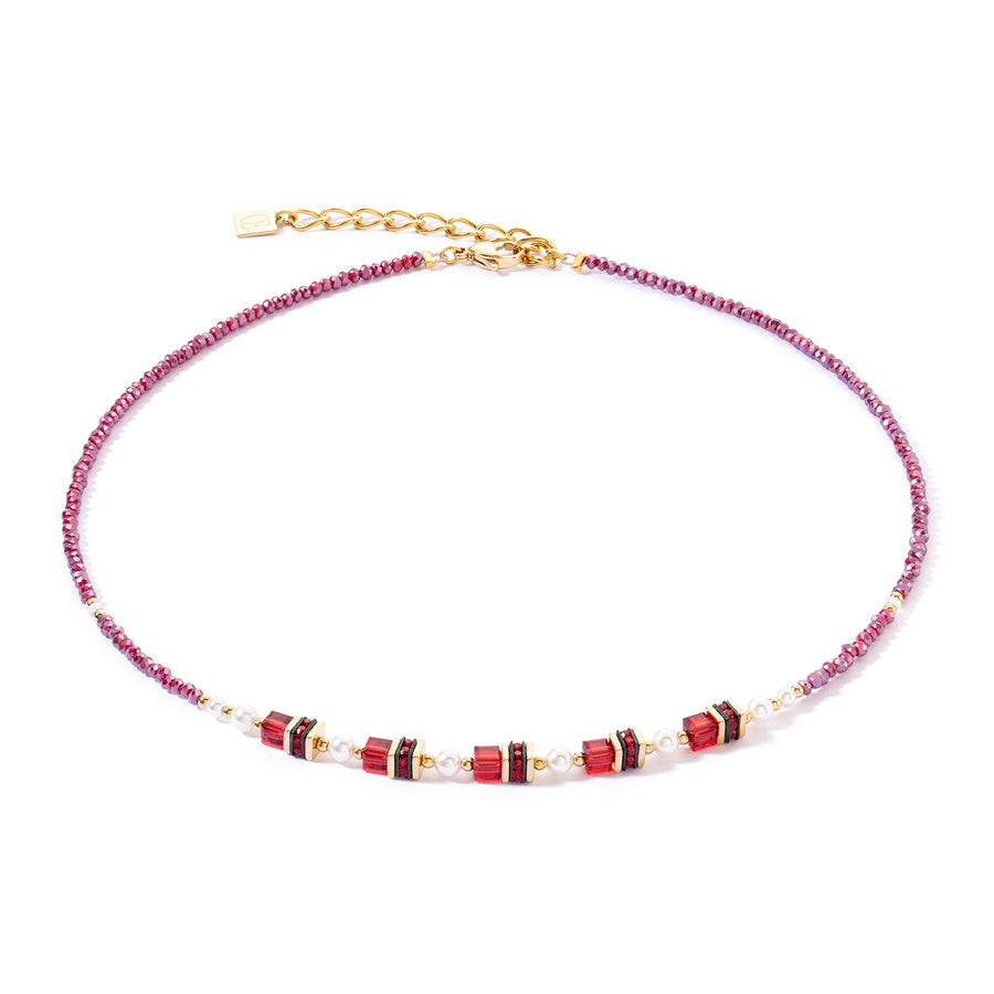 Sparkling Princess Gold-Red Necklace