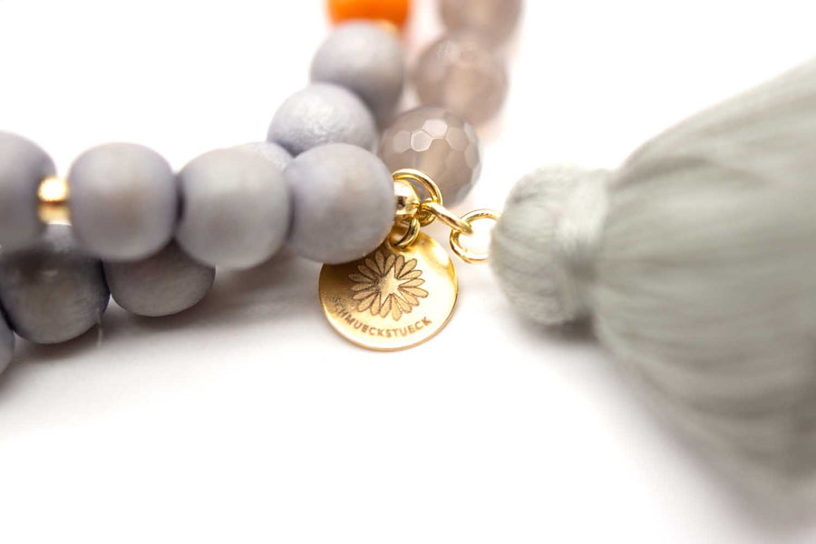 Mala Twin Grey Berry Bracelet