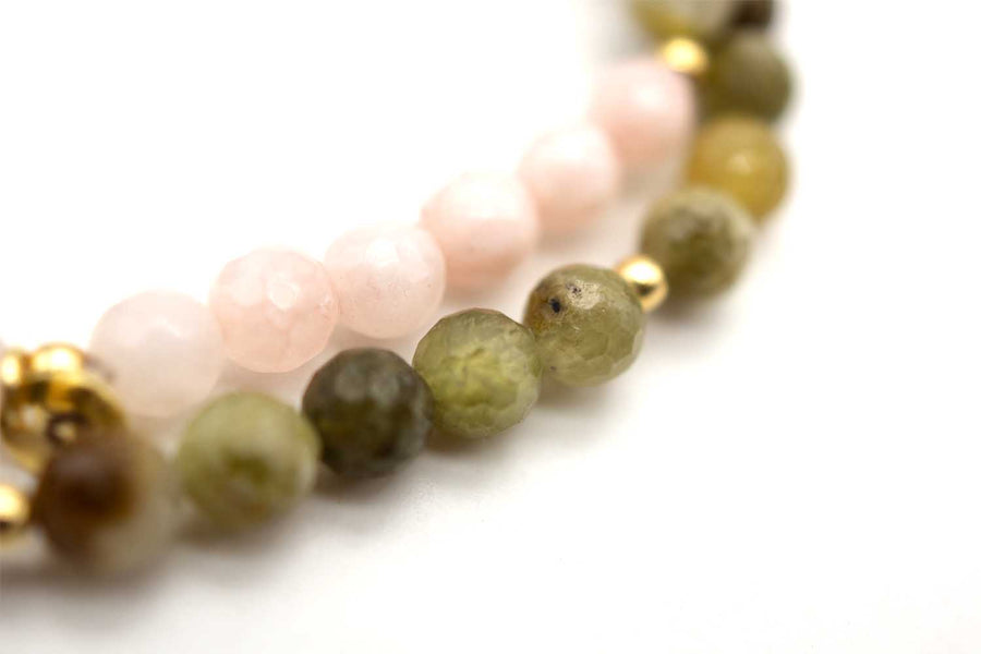 Mala Twin Green Rose Bracelet