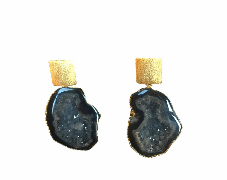 Rocks in The Sky Black Earrings