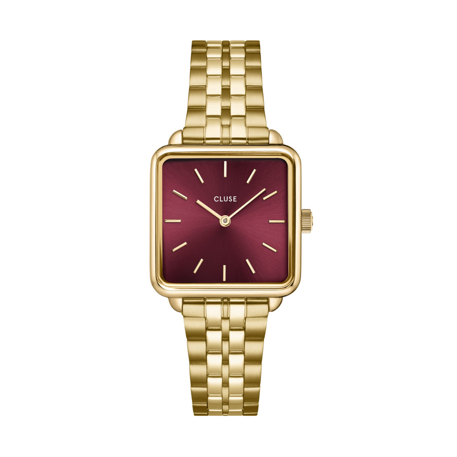 La Tétragone Watch Steel Dark Cherry, Gold Colour CW10312