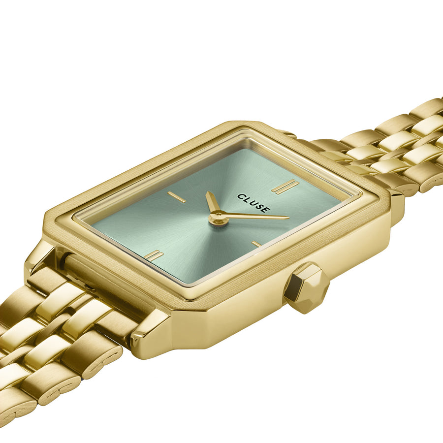 Cluse Fluette Watch Steel, Sage Green, Gold