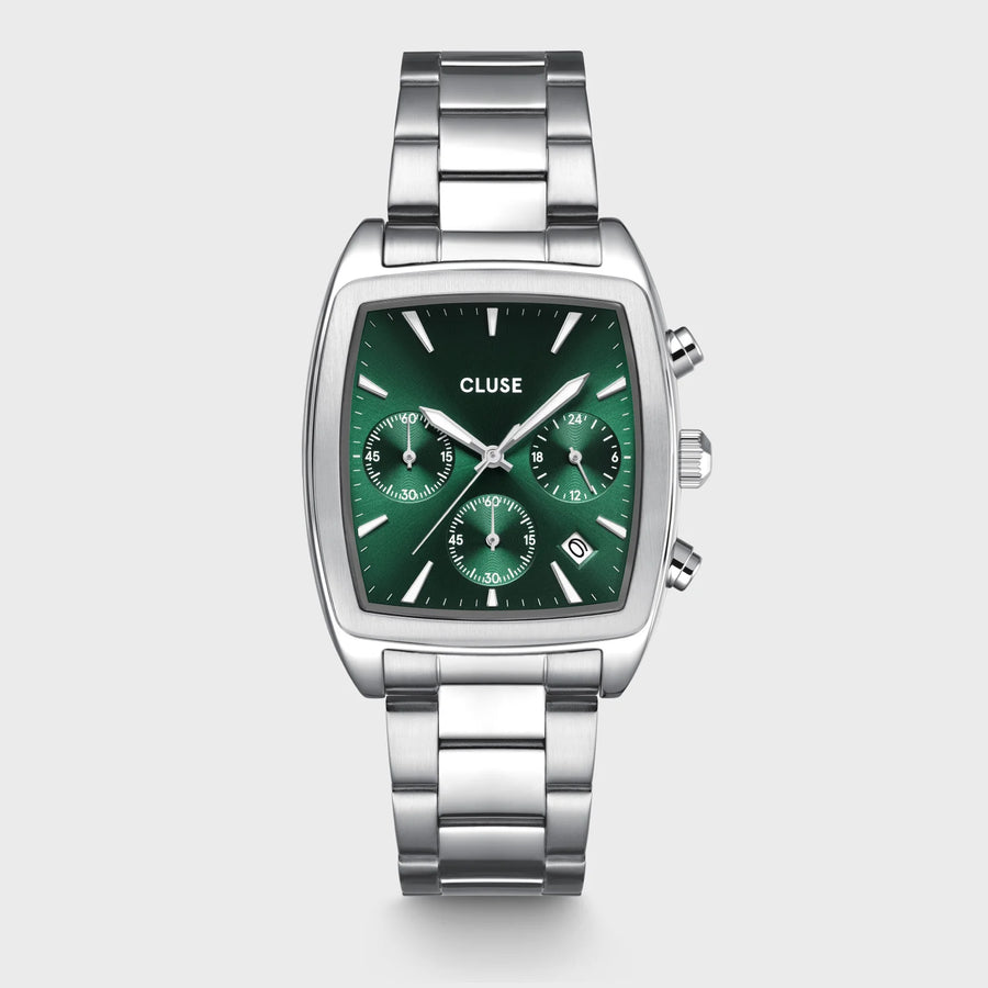 Cluse Quartaut Watch Steel, Green, Silver