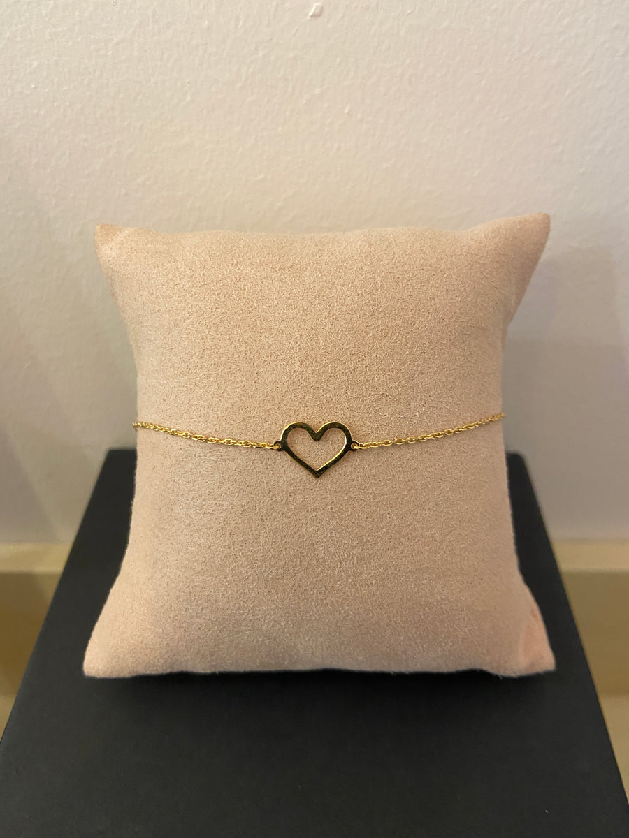 Cut Out Heart 9ct Gold Bracelet