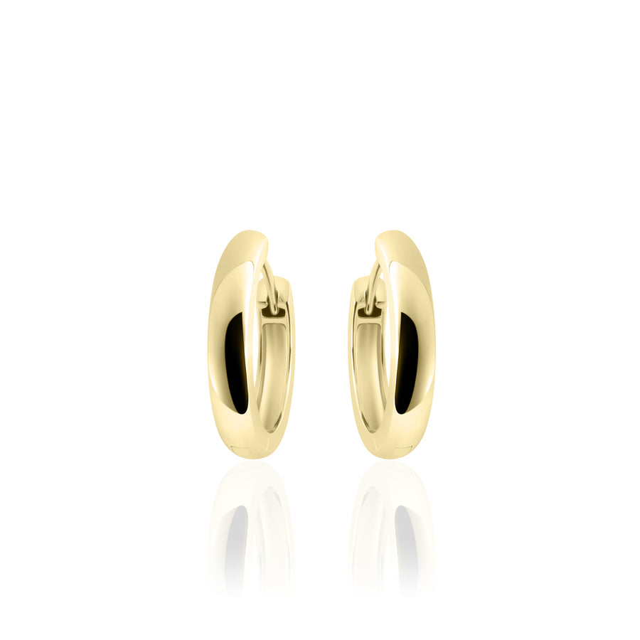 Medium hoop huggie style earring. 925 Sterling Silver and 18ct Gold Plated.