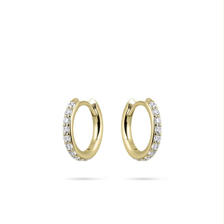 Staple small huggie hoop earring. 925 Sterling Silver and 18ct Gold Plated.