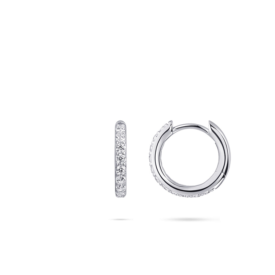 Staple small huggie hoop earring. 925 Sterling Silver and 18ct Gold Plated.