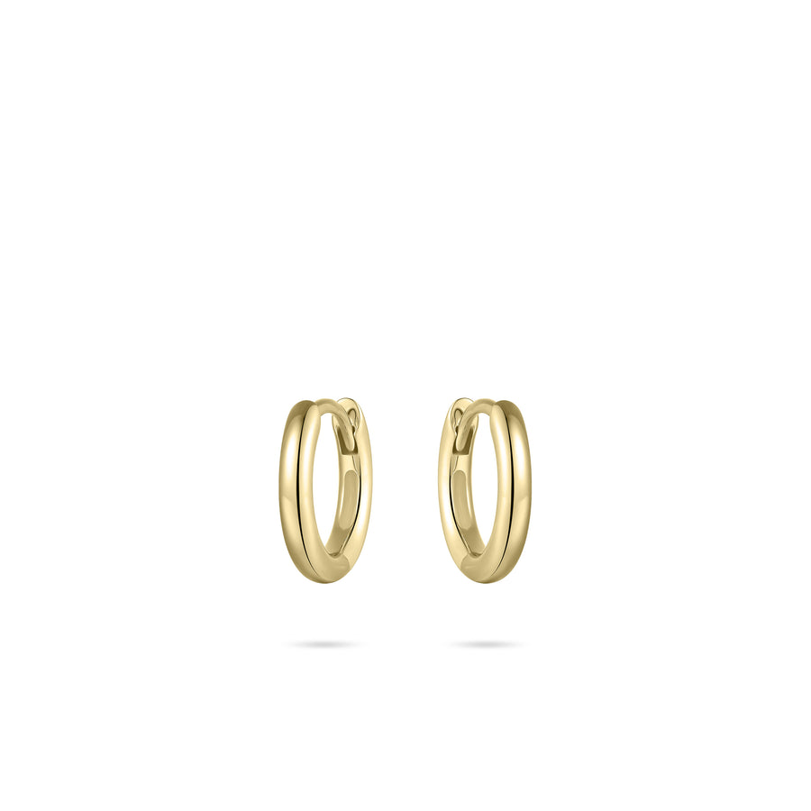 Staple small huggie hoop earring. 925 Sterling Silver and 18ct Gold Plated.