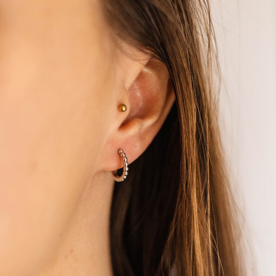 Mini Ball Hoop Earring