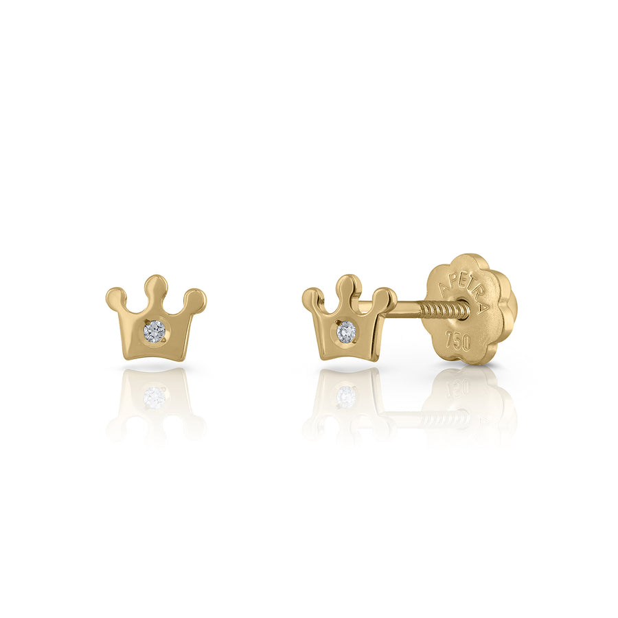 Various Shapes Diamond Stud 18k Yellow Gold Earring