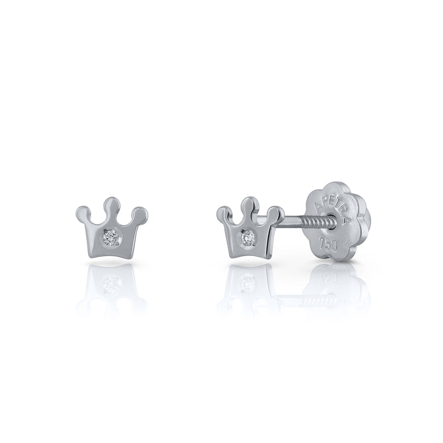 Various Shapes Diamond Stud 18k White Gold Earring