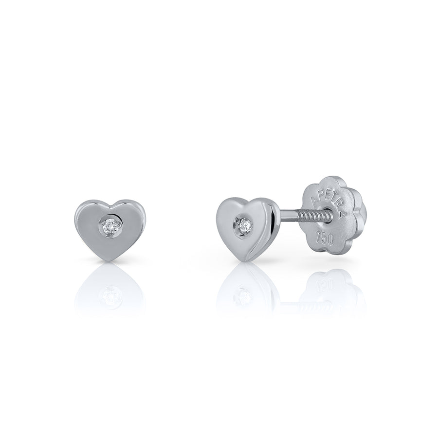 Various Shapes Diamond Stud 18k White Gold Earring