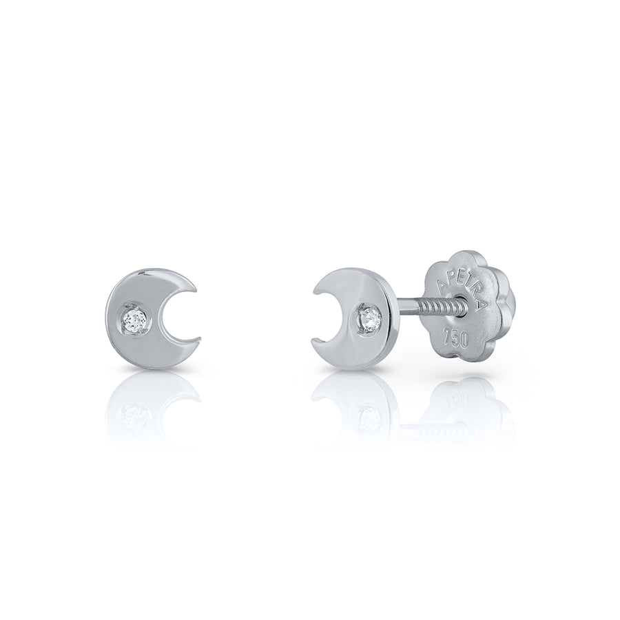 Various Shapes Diamond Stud 18k White Gold Earring