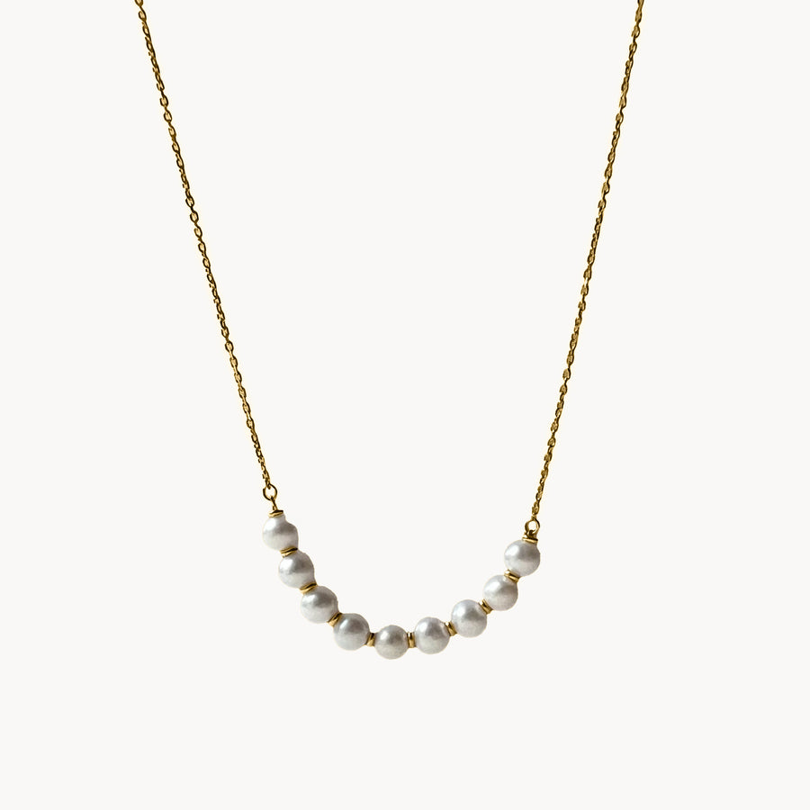 Freshwater Pearl Central Necklace; 9ct Gold; Delicate Necklace