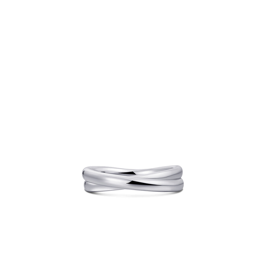 Crossing Bold Bands Solid Ring. 925 Sterling Silver Ring. 