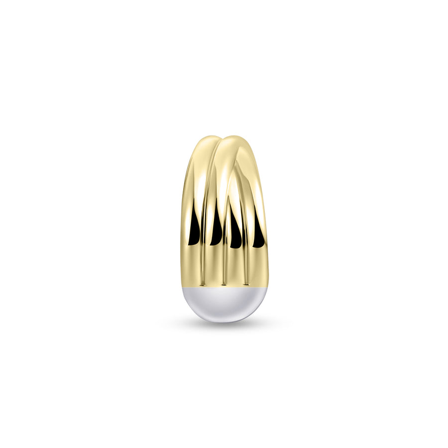 Maxi Crossover Bold Band Ring. 925 Sterling Silver and 18ct Gold Plated. 