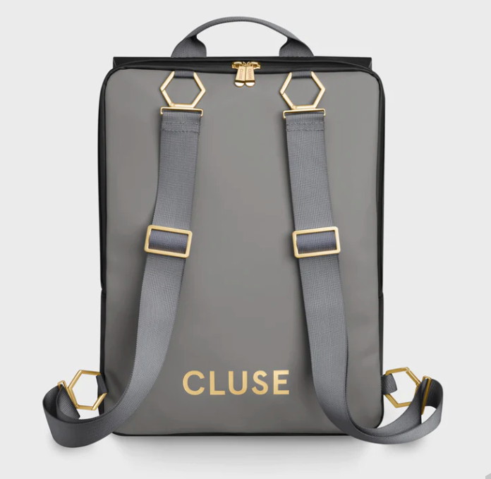 Cluse Reversible Backpack Black Grey and Gold Colour CX03501