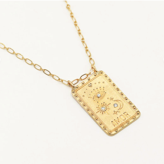 pendant amour necklace 24k gold plated