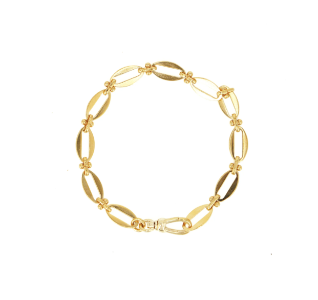 Link Style 24k gold plated bracelet.