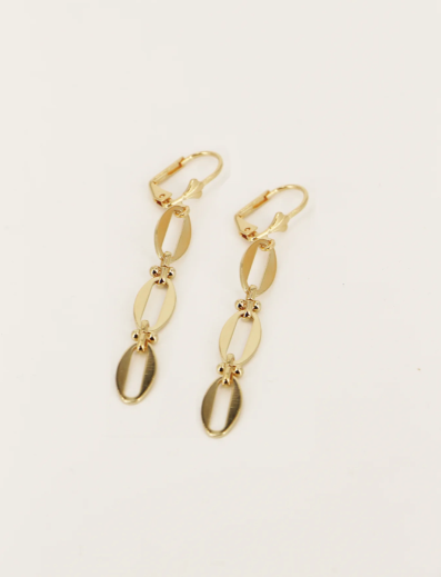 Link 24k gold plated drop earrings