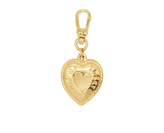 heart charm 24k gold plated
