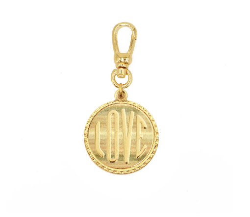 "love" charm 24k gold plated