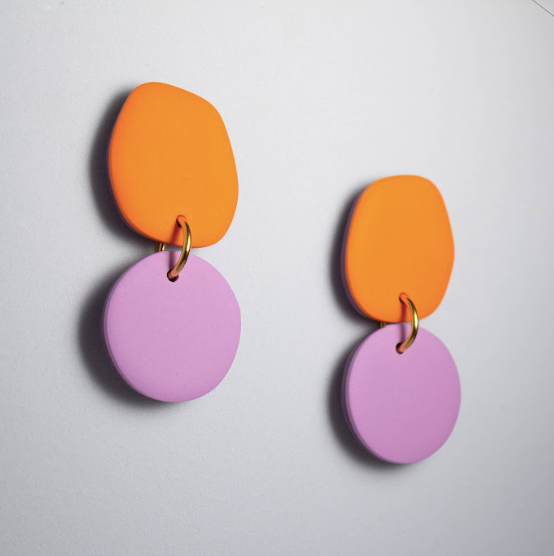 Ciara Orange/Lilac Earrings