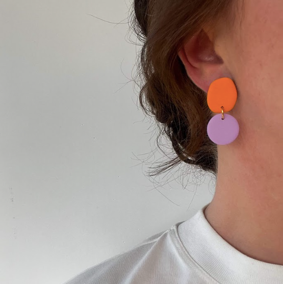 Ciara Orange/Lilac Earrings