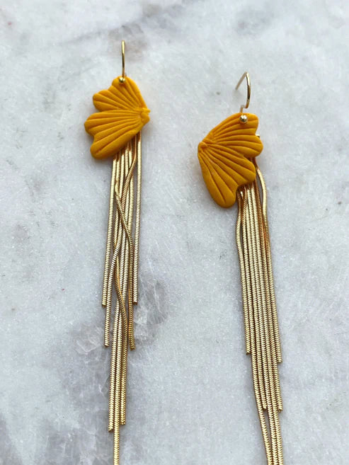 Mustard Monarch Earrings