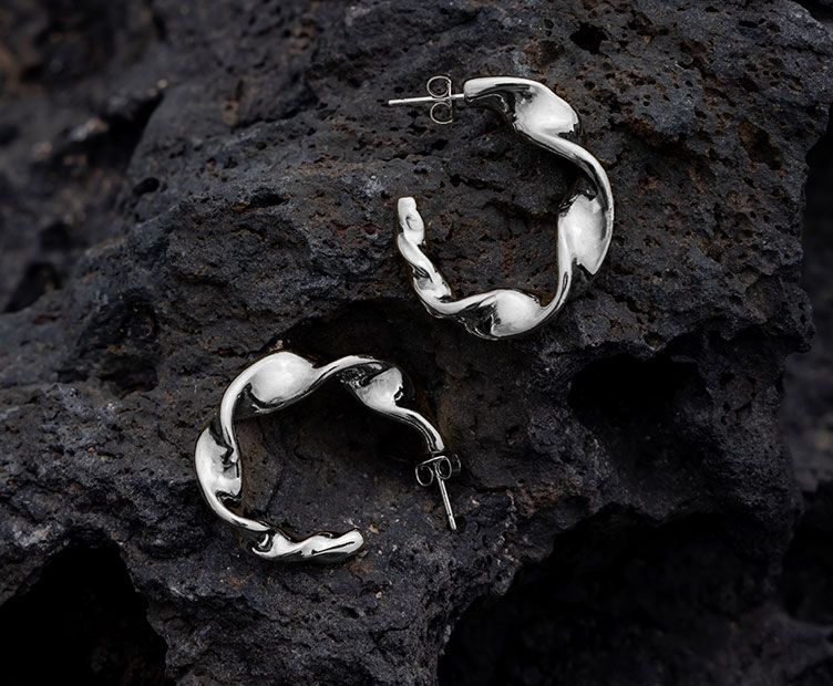 Romy Silver Hoop Earrings