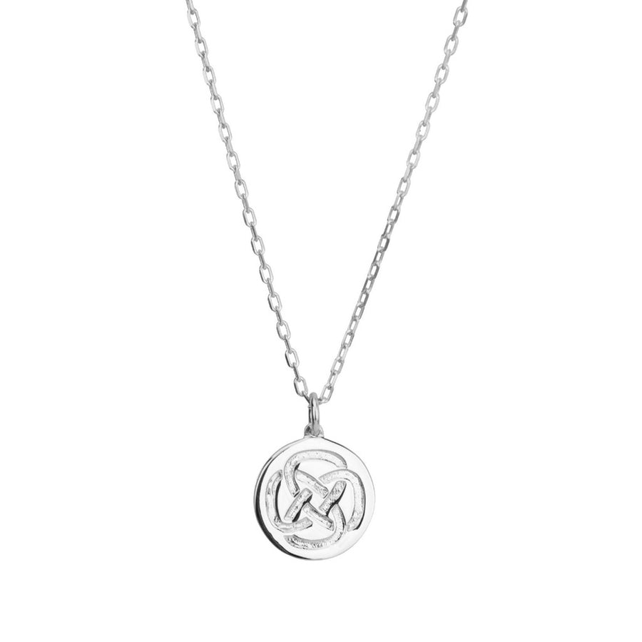 Sterling Silver necklace symbolic of strength against a white background